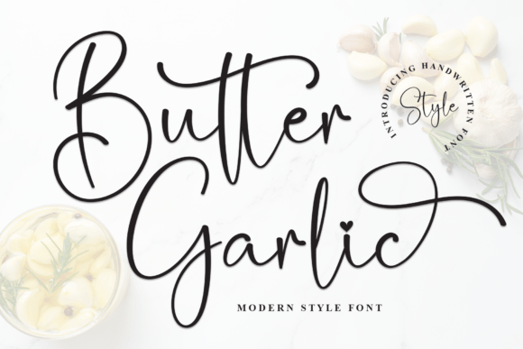 Discover Butter Garlic: A Sweet Handwritten Font for Your Designs